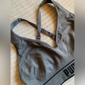 *NEW* Puma Grey Adjustable Cross-Strap V-Shape Sports Bra Size L